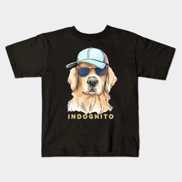 Golden Retriever Indognito Kids T-Shirt by ZogDog Pro